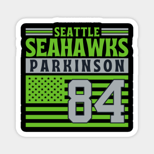 Seattle Seahawks Parkinson 84 American Flag Football Magnet