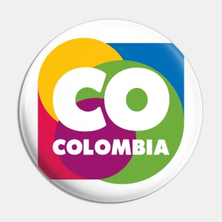 CO Colombia logo - retro design Pin