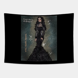 Wednesday Addams in a ball gown (design available without background) Tapestry