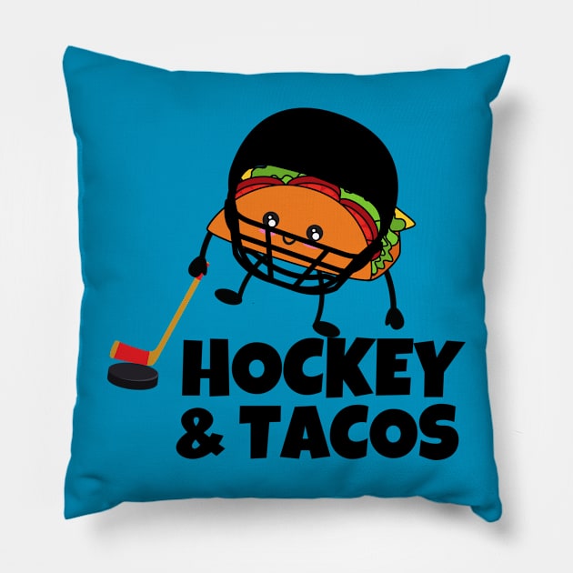 Hockey and Tacos Pillow by Unique Treats Designs