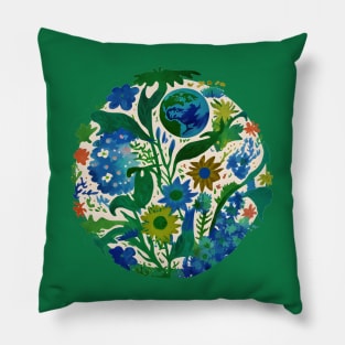 Green Living Happy Earth, plantlover Pillow