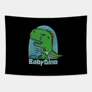 Baby dino crying Tapestry