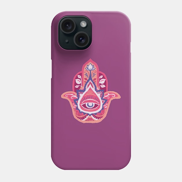 Hamsa Hand - Ruby(July) Phone Case by akaneyabushita