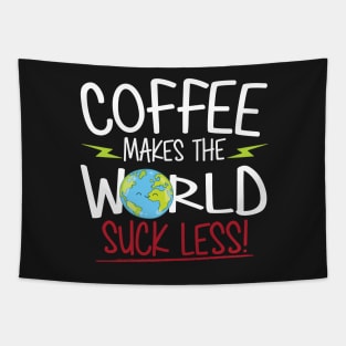 Coffee Makes the World Suck Less Tapestry