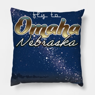 Omaha Nebraska Travel poster Pillow