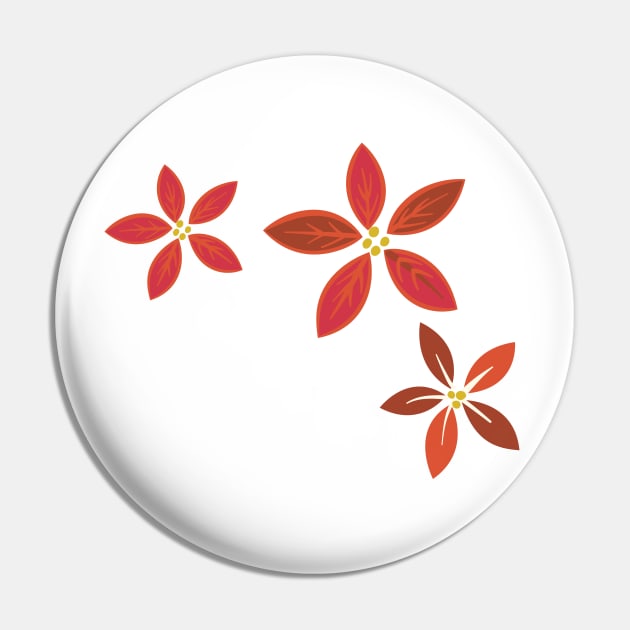 Poinsettia Splash Pin by SWON Design