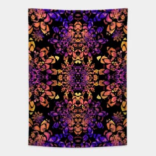 Bronze and Purple Abstract Mandala Pattern Tapestry