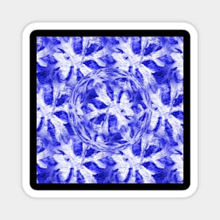 Cobalt Blue Watercolor Snowflake Christmas Magnet