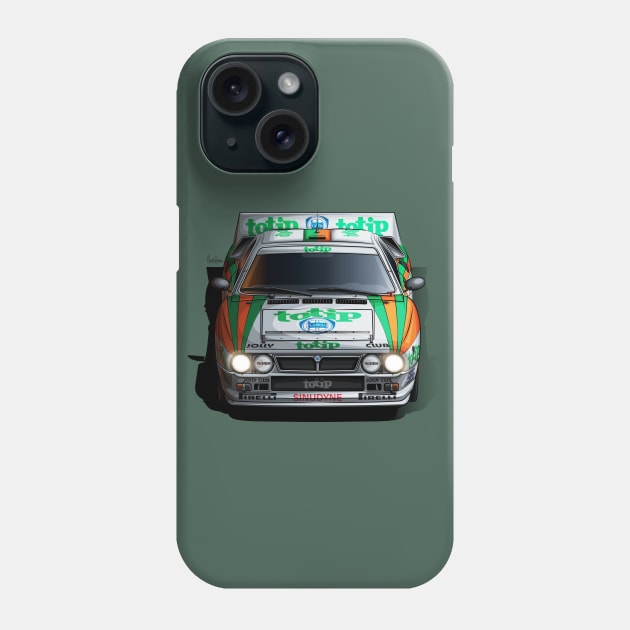 Lancia 037 Totip Group B - Illustration Phone Case by Mario Ramos Rally Art