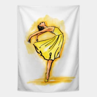 Ballerina Yellow Dress Tapestry