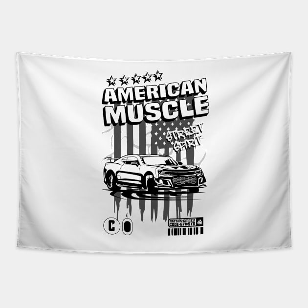 Camaro zl1 american muscle Tapestry by ASAKDESIGNS