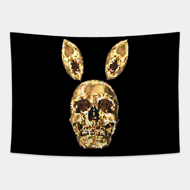 Golden Magic SKULL Rabbit Diamond Edition | Missing Tooth Acid Bunny Skull Psychedelic POPART & Design by Tyler Tilley (tiger picasso) Tapestry by Tiger Picasso