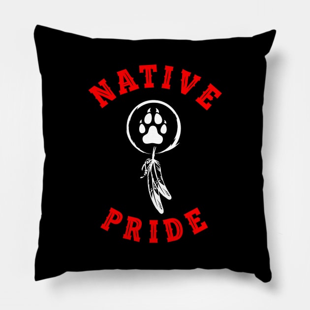 NATIVE PRIDE 6 (WOLF) Pillow by GardenOfNightmares