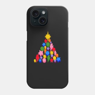 Multi Colour Christmas Tree, Star and Baubles Phone Case