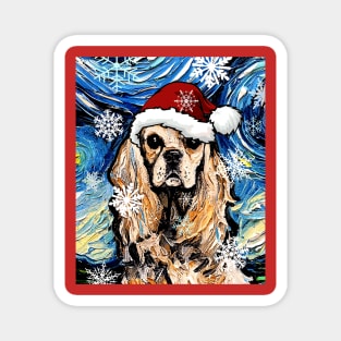 American Cocker Spaniel Santa Magnet