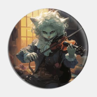 Cat Violinist Pin