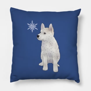 Hund mit Schneeflocke Pillow