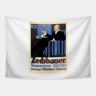 Zechbauer Cigar Cigarettes Tobacco Gentleman Advertising Vintage German Tapestry