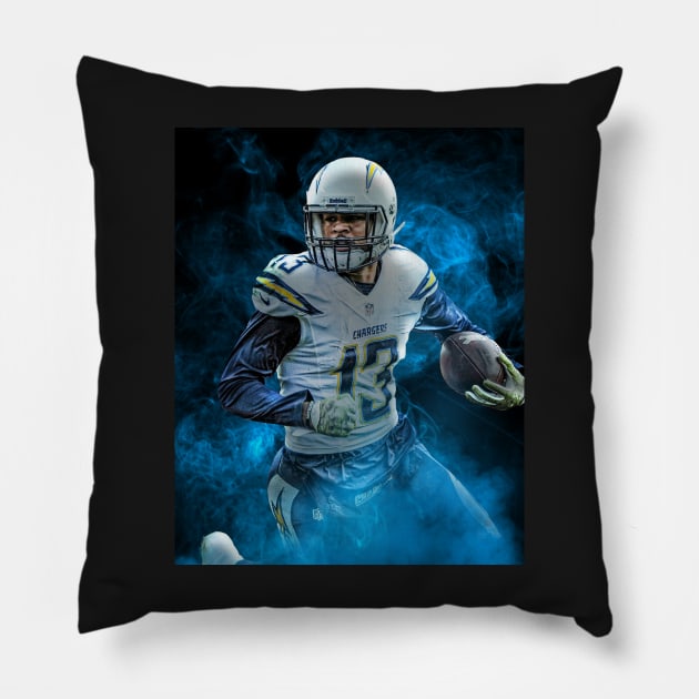 Keenan Allen Los Angeles Sports Art Pillow by JRoseGraphics