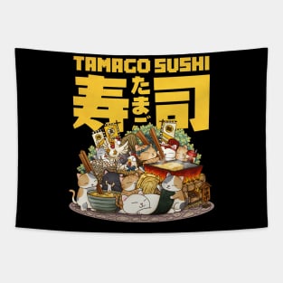 Cat Tamago Sushi Workshop Tapestry