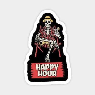 Drinking Skeleton , Happy hour Magnet