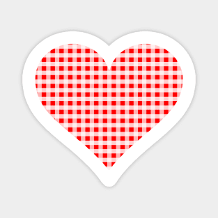 Red and White Gingham Heart Magnet