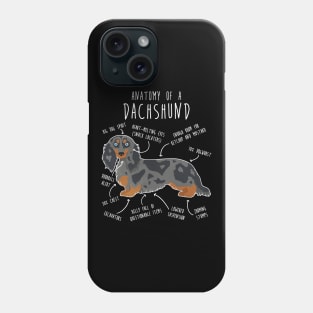 Blue Dapple Longhaired Dachshund Dog Anatomy Phone Case