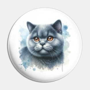 British Shorthair - Watercolor Cat Pin