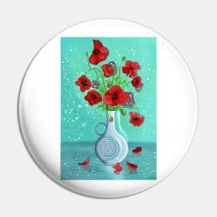 Vase with poppies Pin