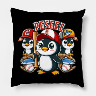 penguin baseball day Pillow