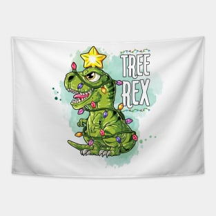 T-Rex Holiday Tree Tapestry