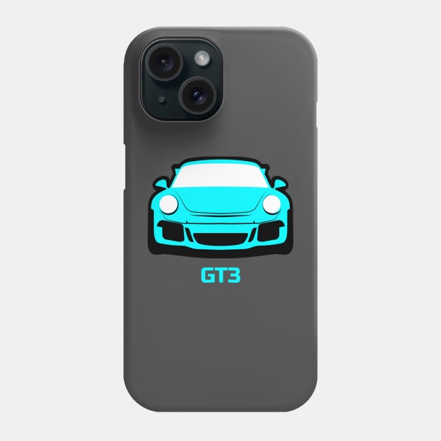 Porsche 911 GT3 Miami Blue Phone Case by Carsncoolstuff