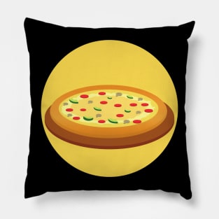 Pizza in Yellow Circle Pillow