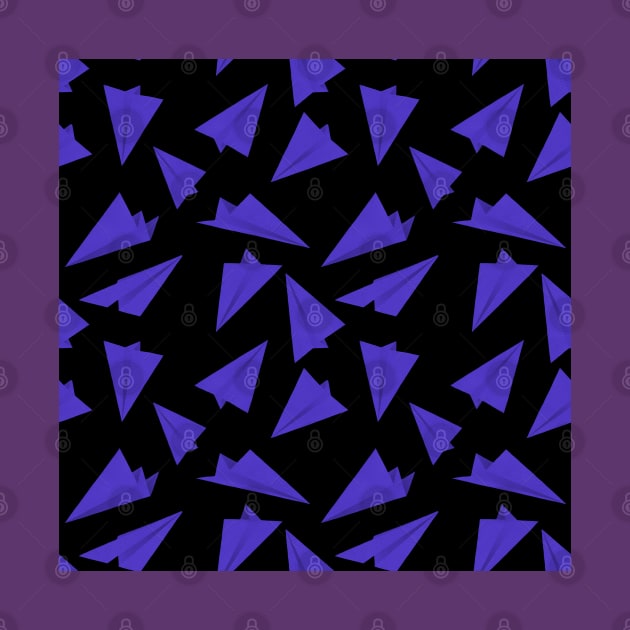 Paper Planes Pattern Purple Black by DrawingEggen