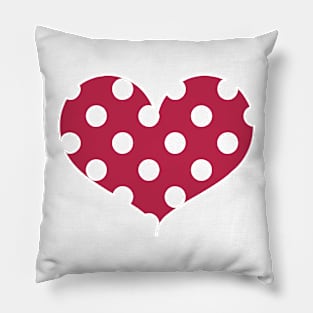 Color of The Year 2023 Viva Magenta Polkadot Heart Pillow