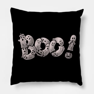 Boo - Funny Cute Ghost Typography Halloween Gift Pillow