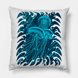 Japanese jellyfish tattoo Pillow