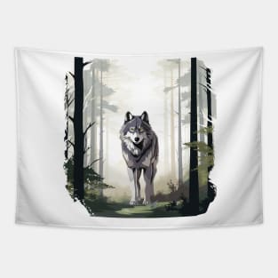 Watercolor Wolf Tapestry