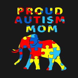Autism Awareness Mom Elephant Kindness Ribbon Heart T-Shirt
