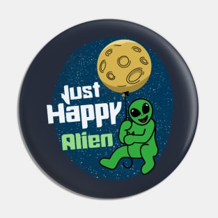 Happy Alien with the Planet Balloon Pin