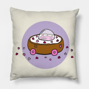 Valentine's Day Donut Car with Heart Sprinkles (Purple) Pillow