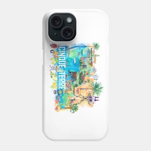 Amalfi Italy Illustrated Mediterranean Travel Map with Highlights of Gulf of Naples Phone Case