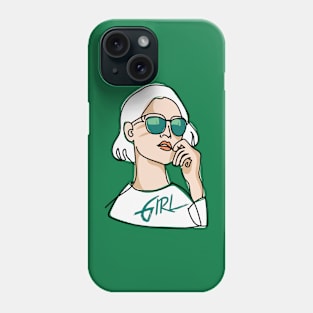 Girl in glasses Phone Case