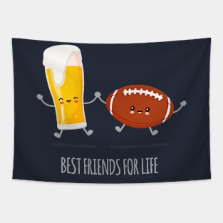 Beer and Football Best Friends Tapestry