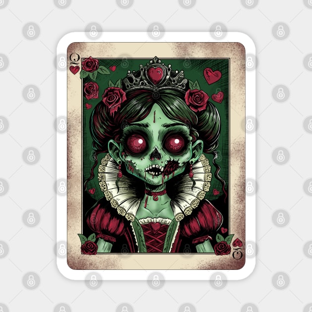Victorian Zombie Queen of Hearts Magnet by H. R. Sinclair