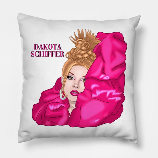 Dakota Schiffer Pink Pillow by jonosmatt