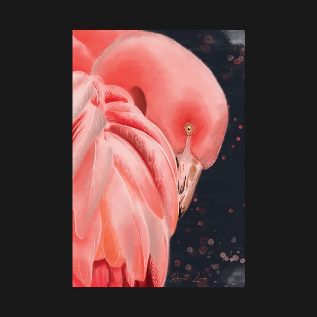 flamingo portrait by RenattaZare