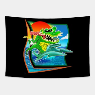 Gator in a Boat Tapestry