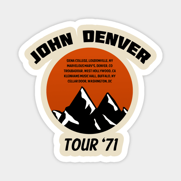 John Denver Tour '71 Magnet by ocsling