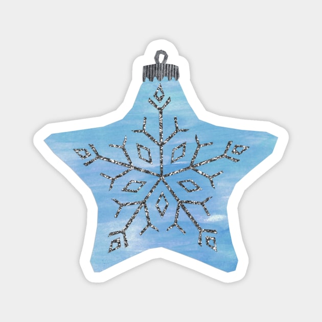 Bauble - Blue star snowflake Magnet by Babban Gaelg